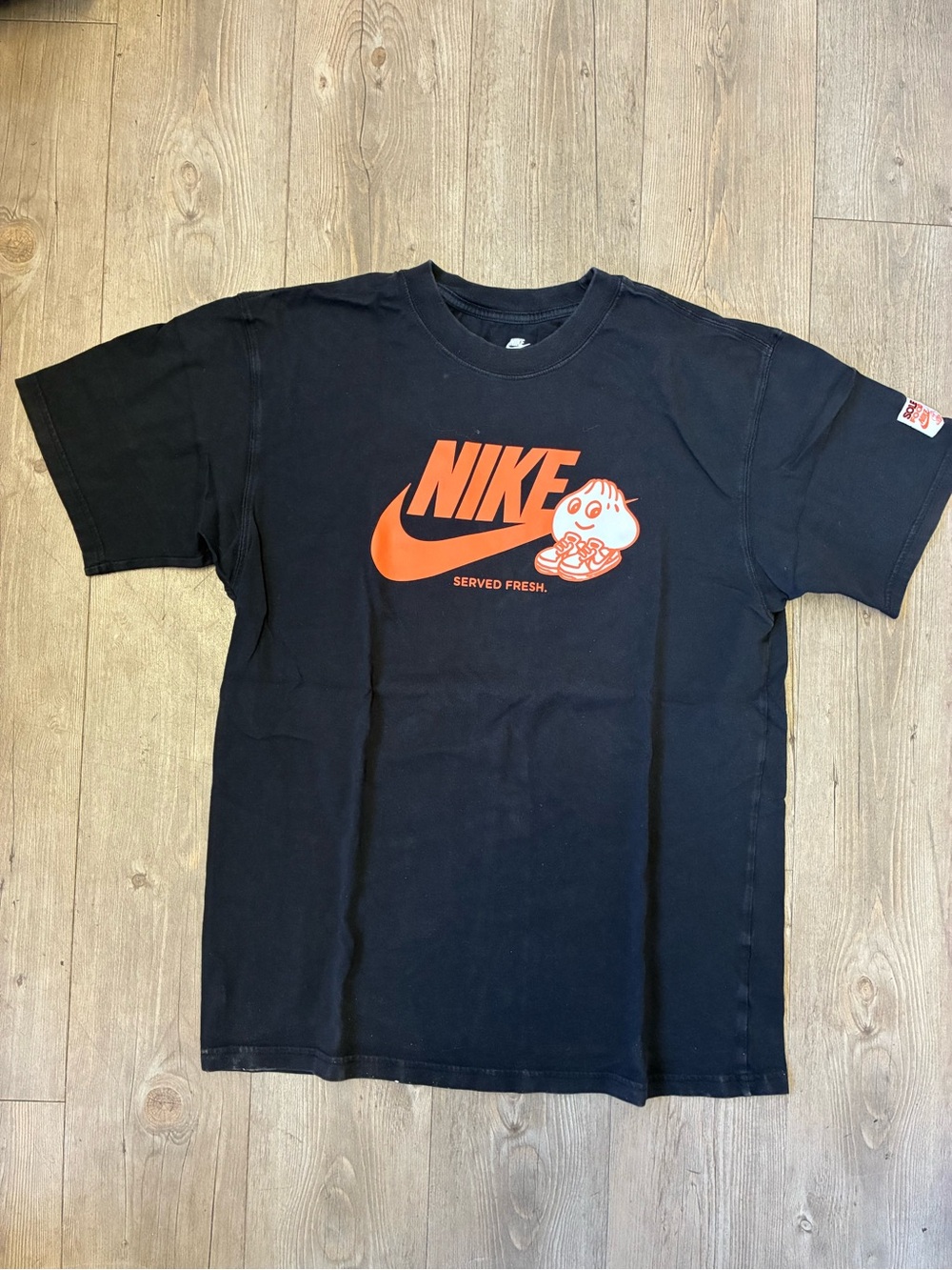Nike Black Tee with White Logo Print Men’s Small